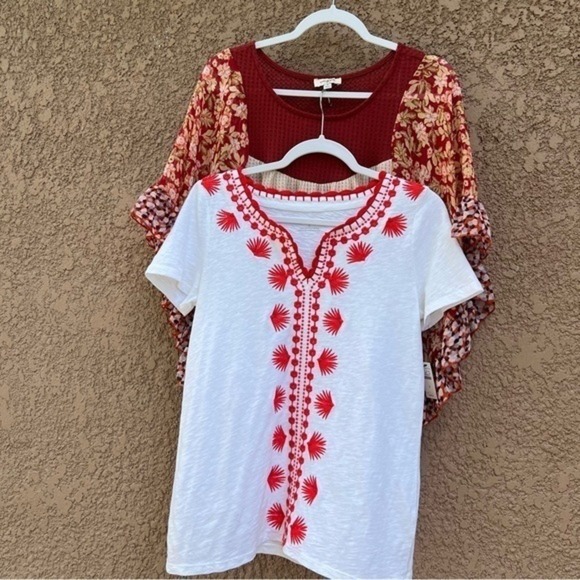 Umgee Tops - Bundle of 2 Umgee Shirts Talbots Top Womens Size Small Lot Bohemian Embroidered